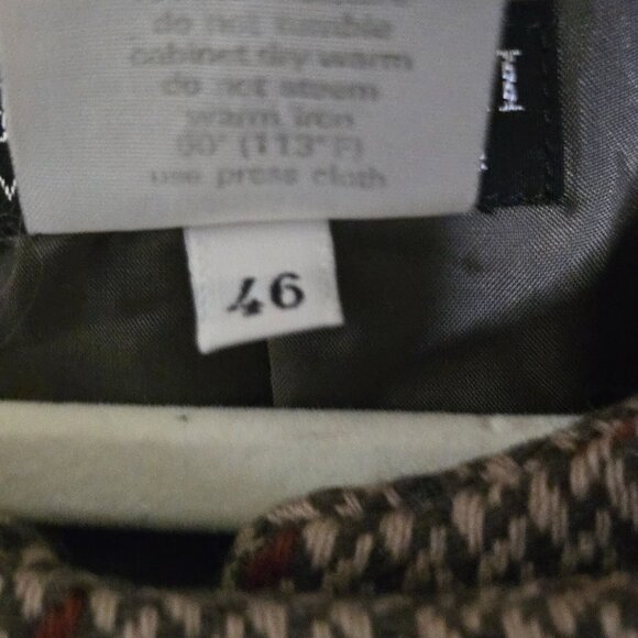 Giorgio Armani Via Borgonuovo 21 Milano Wool Blend Brown Plaid Blazer Size 46 - Picture 6 of 6